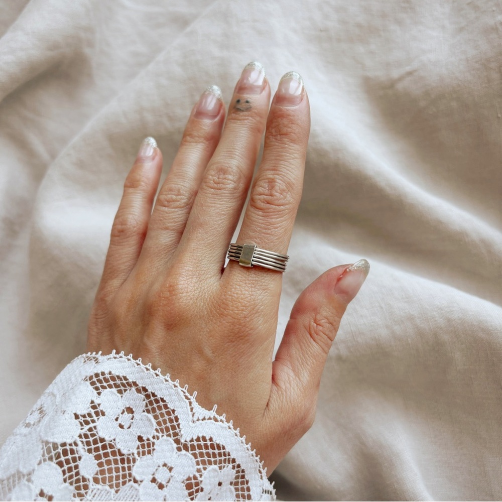 Handmade 925 sterling silver contemporary stacked rings